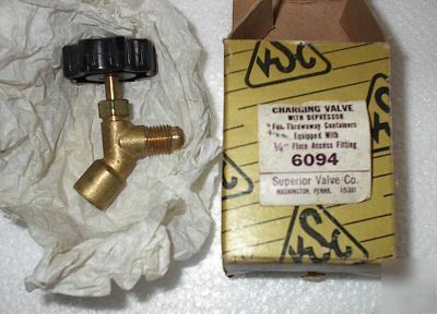 New charging valve with depressor in box 