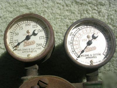Antique meco oxygen welding gauge patd 1919