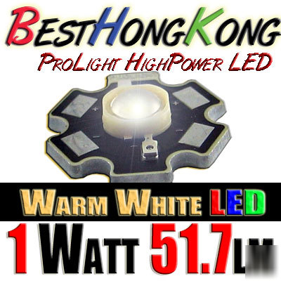 High power led set of 1000 prolight 1W warm white 52 lm