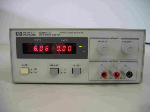 Hp E3610A power supply, 8V, 3A or 15V, 2A