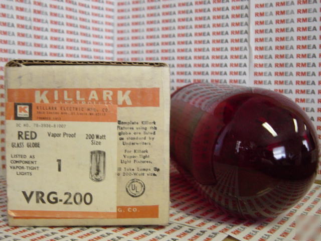 Killark red glass incandescent globe vrg-200 200 w 