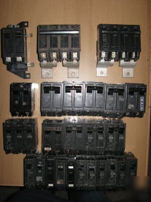 25 ge thql breakers 200A main 150A 100A 60A great lot