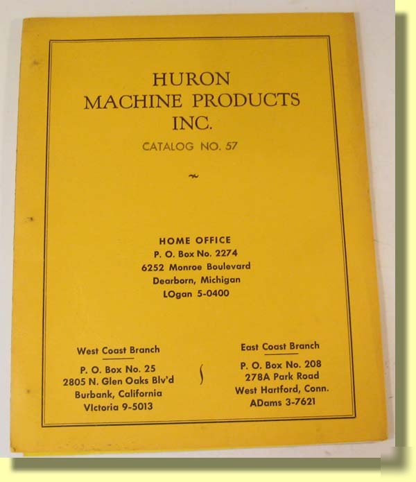 Huron machine product catalog no. 57 gage supplies