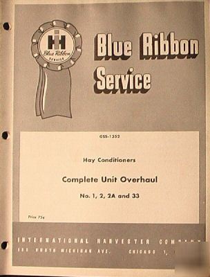 Ih blue ribbon service hay conditioner unit overhaul