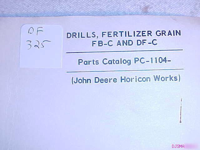John deere fb c df c grain drill parts catalog