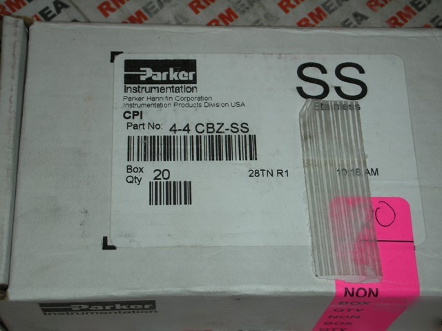 Parker stainless steel fitting 4-4CBZ-ss 1/4