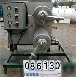 Used: twin tube scrape surface heat exchanger, 304 stai