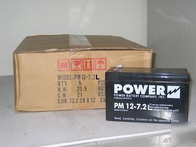 12V 7.2AH case (8) sealed rechargeable batteries small 