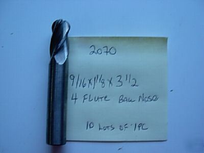 9/16 4 flute ball end carbide end mill #2070