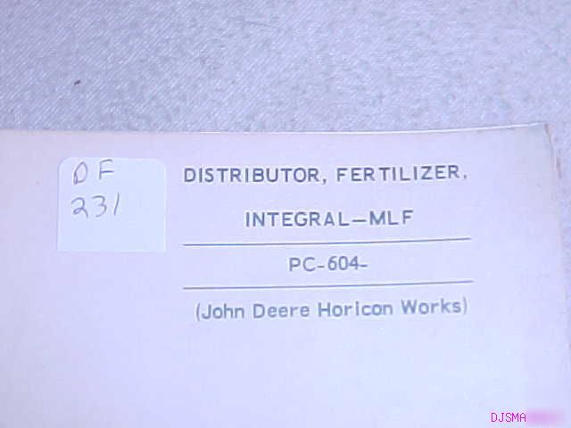 John deere mlf fertilizer distributor parts catalog