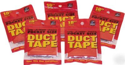 Pocket duct tape 5 packages red