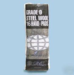Industrial-quality steel wool hand pads - #2 med coarse