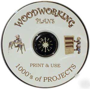 Woodworking cd * 1000's of plans * print & use 