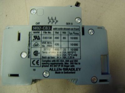 Allen bradley 10A circuit breaker m/n: 1492-CB3 G100