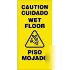 2X fold-ups sign in bright yellow, caution wet floor