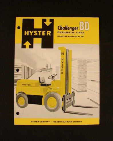 Hyster challenger 80 fork lift truck brochure 1961 orig