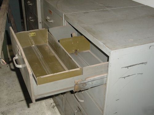 Metal storage cabinets - 5 drawers each. 