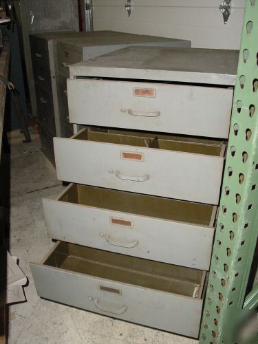 Metal storage cabinets - 5 drawers each. 