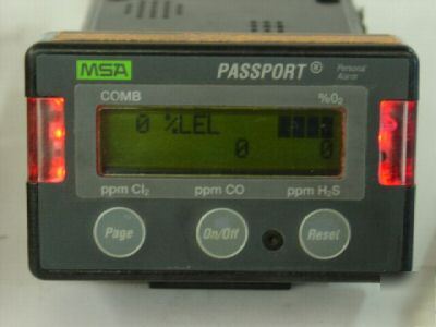 Msa passport 7321L combustible gas detector alarm w/+