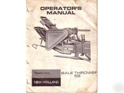 New holland 58 bale thrower operator's manual 1972