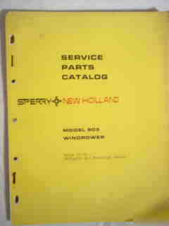 New sperry holland 903 windrower parts catalog-nice 