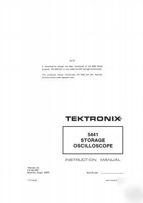 TekÂ tektronix 5441 D41 operation & service manual