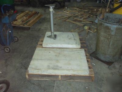 Granite block workbench table surface 