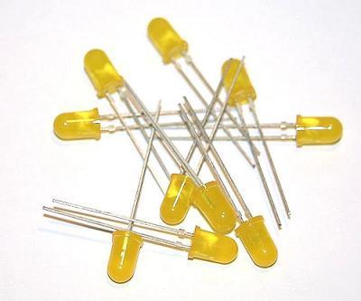 New ten standard 5MM yellow leds with resistors - brand 