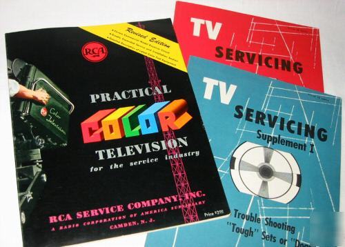 Vintage 1954 rca television color tv service manuals 