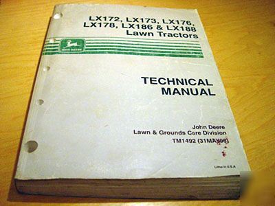 John deere LX172 LX173 LX178 LX186 LX188 service manual