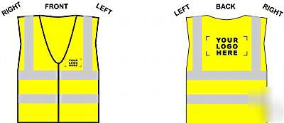 2 personalised hi vis vests workwear security clothing 