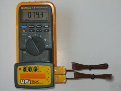 Dual input temperature adapter + k probes for fluke 87