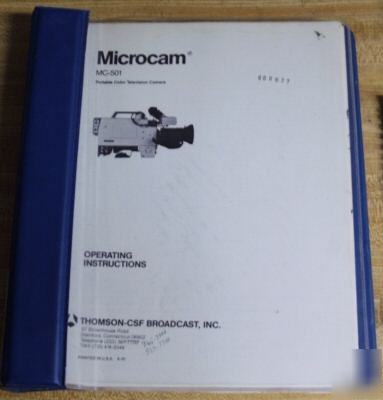 Thompson-csf mc-501 camera operation & service manual