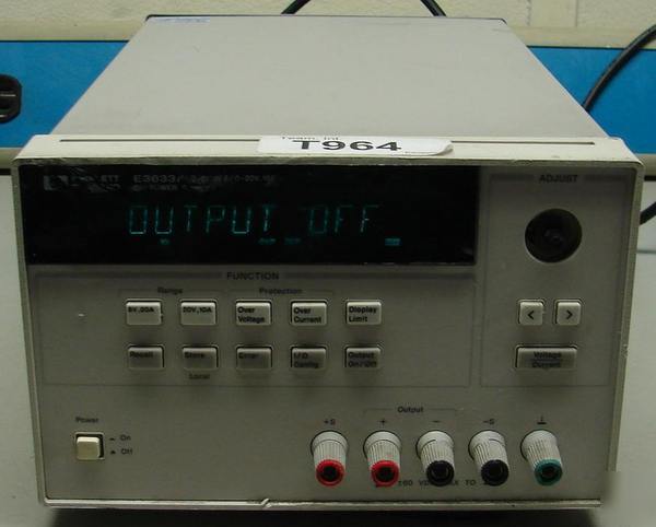 Hp E3633A 8 v, 20 amp, programmable dc power supply 