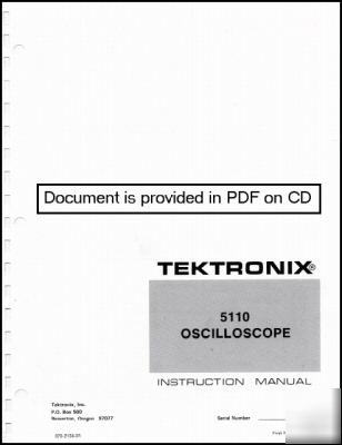 Tek tektronix 5110 service and operation manual