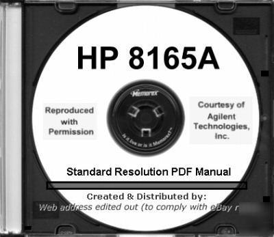 Agilent hp 8165A service/op manual (both the versions)