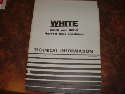 Technical information, white 8600, 8800 combines