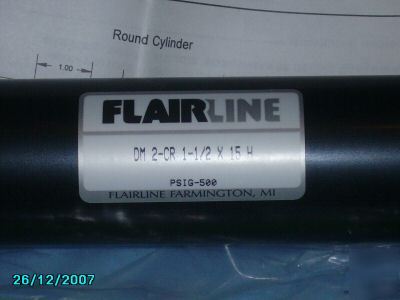 New flairline pneumatic air cylinder DM2-cr 1-1/2 x 15