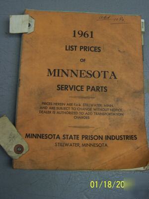 1961 list prices minnesota service parts prison manual 