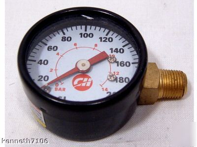 Campbell hausfeld air pressure gauge 200 psig npt nw ch