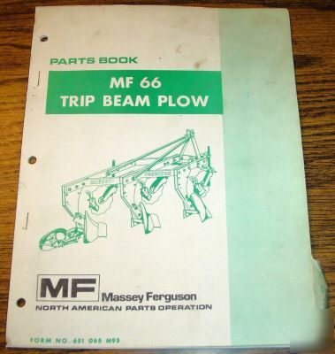 Massey ferguson 66 trip beam plow parts catalog manual