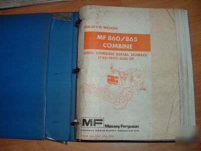 Massey ferguson 860, 865 combine parts manual