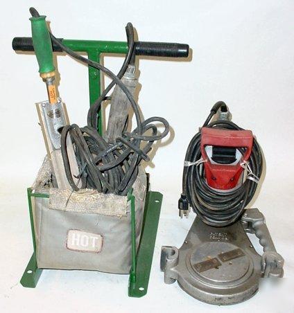 Mcelroy mfg poly pipe fusion prep tool machine 2 irons