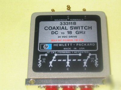 New hewlett packard hp 33311B co-axial switch. .