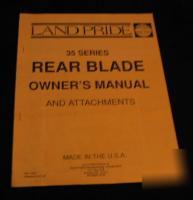 Land pride rear blade 35 series