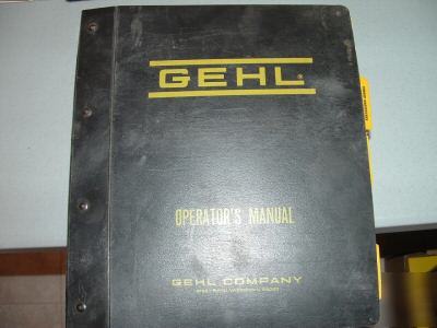 Operator's/service manuals, gehl forage equipment