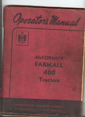 Farmall 400 tractor manual w/300 fast-hitch supplement
