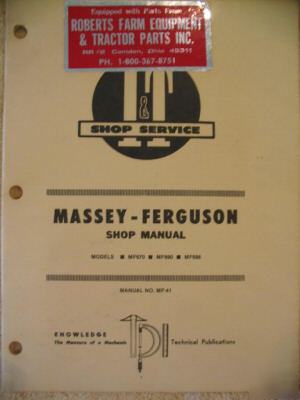 Massey ferguson 670 690 698 tractor mf-41 shop manual