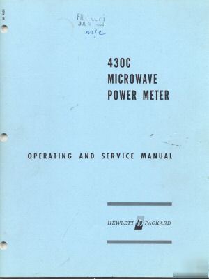 Hp 430A operating & service manual