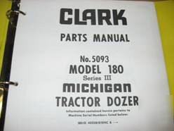 Michigan model 180 series iii tractor dozer parts book